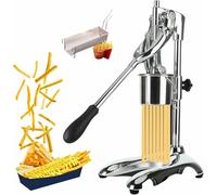 MNJVCFDS Manual Long French Fries Maker Machine Stainless Steel 30cm Potato Strips Machine Fried Chips Squeezer Extruder 12 Holes