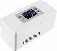 MNJVCFDS Portable Insulin Cooler Refrigerated Box,Electric Cooler Portable Travel Box Thermostat 2-8 Degrees with LED Display,for Travel,Car Medicine Refrigerator,2*Battery