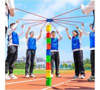 MNJVCFDS Team Tower Game for Adults Work Outdoor Activities Field Day Group Learning Activity Teamwork Block Stacking Game Kit