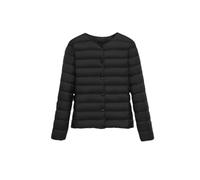 Mnjyihy Women O-Neck V-Neck Keep Warm Down Jacket Collarless Lightweight Quilted Down Coat black M