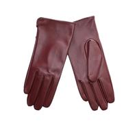 Mnjyihy Women's Sheepskin Gloves Single Leather Thin Unlined Classic Solid Versatile Driving Gloves Burgundy 6.5