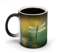 MNKTC Color Changing Mugs Dragonfly Perched on Topprinted Heat Changing Mug Discoloration Mug Ceramic Heat Sensitive Coffee Cup Add Coffee Or Tea And A Happy Little Scene Appears