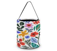 MNKTC Tote Bag Colorful Style Flowers Printed Halloween Candy Bags Trick Or Treat Party Multipurpose Reusable Goody Bucket Personalized Bag, Colorful Style Flowers, One Size