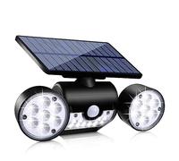MNMIOIO LED Floodligh, Solar Lights Outdoor, Motion Sensor Security Lights Solar Wall Lights with Dual Head Spotlights 30 LED Waterproof 360°