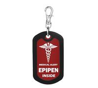 mnmoom Epipen Inside Red Alert Bag Tag-Waterproof Medical Identification