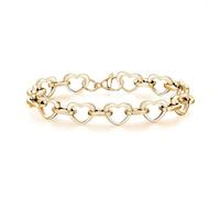 mnmoom Heart Bracelets for Women Stainless Steel with Rose gold, gold plating Heart links bracelets, 8.5 inches, Metal, no gemstone