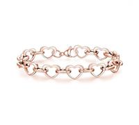 mnmoom Heart Bracelets for Women Stainless Steel with Rose gold, gold plating Heart links bracelets, 8.5 inches, Metal, no gemstone