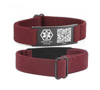 mnmoom Medical Alert ID Bracelet with QR Code for Women and Men,Digital Health Information Access, L, Alloy Steel, no gemstone