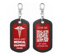 mnmoom Smart Medical Equipment Luggage Tag - QR Code Aluminum Tag with Digital Profile, Location Alert & Self-Updating Contact Info, A