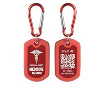 mnmoom Smart Medical Equipment Luggage Tag - QR Code Aluminum Tag with Digital Profile, Location Alert & Self-Updating Contact Info, B