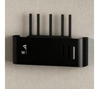 MNOIINM Box to Hide WiFi Router, WiFi Router Storage Box, Wall Mounted Cord Cover, Power Strip Cable Management for Home Office, Multimedia Storage Shelf(Black)