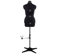 MNOXBCCO Black Adjustable Dressmaker's Dummy for Sewing Women Size 8-16 Model Body with 13 Dials and 360 Degree Hem Guide Up to 190cm Height Adjustable for Clothing Display