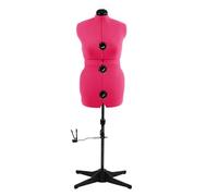 MNOXBCCO Sewing Dress Shapes Pink Female Mannequin Adjustable Size 12-18 Clip On Model Body with 13 Dials and 360 Degree Hem Guide Up to 75" Height Adjustable