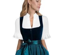 MNRIUOCII Dirndl Blouse Women's Lace White Dirndl Blouse V Neck White Costume Blouse Cap Sleeves Large Sizes Dirndl Blouses for Oktoberfest Bavarian Festive Blouses Wedding Blouse, O White, XL