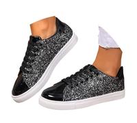 MNRIUOCII Sneaker Shoes Orthopaedic Women's Shoes Ultralight Comfortable Slip-On Shoes with Breathable Soft Sole Non-Slip and Glitter Finish for Lazy Days Summer Shoes, black, 8.5 UK