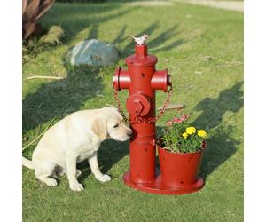 MNRYLKB 20.9" Tall Metal Fire Hydrant for Dogs to Pee On with Planter,2-in-1, Outdoor Dog Pee Post,Metal Garden Decor for Yard/Patio