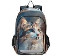 Mnsruu 15.6 Laptop Backpack A Beautiful Cat Schoolbag for for Teenager Girls,Lightweight Travel Backpack Rucksack for College Work,45 x 33 x 17 CM