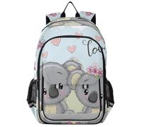 Mnsruu 15.6 Laptop Backpack Two Koalas on A Blue Background Schoolbag for for Teenager Girls,Lightweight Travel Backpack Rucksack for College Work,45 x 33 x 17 CM