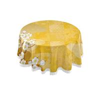 Mnsruu 60 Inch Round Japanese Cherry Blossom Flower Tablecloth Table Cloth Cover Decorative Lace Macrame for Buffet Table, Party, Holiday Dinner