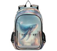 Mnsruu A Whale in The Sky Backpack for Boys Girls Students School Bookbag Travel Daypack