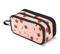 Mnsruu Apple Fruit Pattern Pencil Case Large Capacity Pen Pouch Pencil Bag with 3 Compartments Pen Holder Organizer Stationery Bag