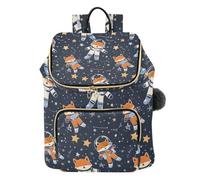 Mnsruu Astronaut Fox Childish Backpack for Women Travel Anti Theft Rucksack Large Casual Daypacks Quilted Laptop Purse Ladies Fashion Handbag