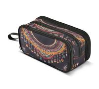 Mnsruu Aztec Geometric Ethnic Oriental Pencil Case Big Capacity Pen Bag Pouch Holder 3 Compartments Large Pencil Box for Boys Girls School Storage Organizer