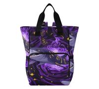 Mnsruu Baby Diaper Bag Backpack Purple Shark Pattern Large Bag Waterproof Travel Diaper Bags for Moms and Dads