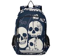 Mnsruu Backpack for Boys Girls, Skull Skateboard Backpack Students Bookbag Daypack for School Primary Teens