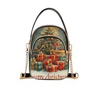 Mnsruu Beautiful Christmas Tree Snow Snowflake Crossbody Bag Small Shoulder Handbags Leather Purse for Women