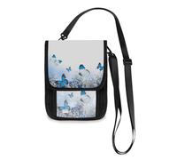 Mnsruu Beautiful Spring Flowers Butterfly Travel Wallet Passport Holder Credit Card Gadget Holder Pouch Bag Unisex Crossbody Wallet Travel Neck Wallet with Adjustable Strap