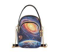 Mnsruu Beautiful Starry Sky Earth Planet Crossbody Bag Small Shoulder Handbags Leather Purse for Women
