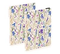 Mnsruu Beautiful Wild Flowers Spiral Notebook Journals 2 Pack, Hardcover Lined Journal for Women, A5 College Ruled Notebooks for Journaling Writing Work Office School 5.7x8.3 Inch