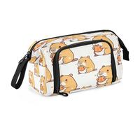 Mnsruu Beaver Eat Orange Pencil Case Large Capacity Pencil Pouch Stationery Bag for Office School