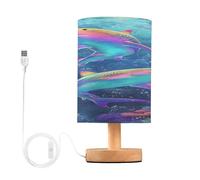 Mnsruu Bedside Table Lamp Fantasy Shark Coastal Bedside Lamps LED Light Desk Lamp Fabric Shade Small Lamp for Bedroom Living Room (Bulb Included)