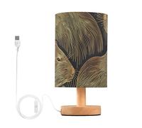 Mnsruu Bedside Table Lamp Gold Thread Capybara Bedside Lamps LED Light Desk Lamp Fabric Shade Small Lamp for Bedroom Living Room (Bulb Included)