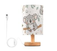 Mnsruu Bedside Table Lamp Koala Forest Animal Butterfly Bedside Lamps LED Light Desk Lamp Fabric Shade Small Lamp for Bedroom Living Room (Bulb Included)