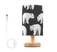 Mnsruu Bedside Table Lamp Polar Bear Bedside Lamps LED Light Desk Lamp Fabric Shade Small Lamp for Bedroom Living Room (Bulb Included)