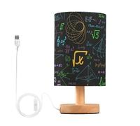Mnsruu Bedside Table Lamp Science Chemistry Laboratory 3 Bedside Lamps LED Light Desk Lamp Fabric Shade Small Lamp for Bedroom Living Room (Bulb Included)