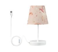 Mnsruu Bedside Table Lamp Unicorn Rainbow Pink Horse Bedside Lamps LED Desk Lamp Fabric Shade Small Lamp for Bedroom Living Room (Bulb Included)