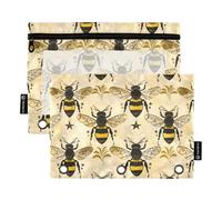 Mnsruu Bees Stars Pencil Pouch for 3-Ring Binder Clear Pencil Case