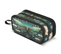 Mnsruu Big Capacity Pencil Bag 3 Compartment Pen Pouch Holder Box for Boys Girls School Office Supplies Storage OrganizerLarge Pencil Case Cute Beaver Forest Pattern