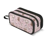 Mnsruu Big Capacity Pencil Bag 3 Compartment Pen Pouch Holder Box for Boys Girls School Office Supplies Storage OrganizerLarge Pencil Case Fox Tarot Card Butterflies Flower