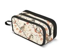 Mnsruu Big Capacity Pencil Bag 3 Compartment Pen Pouch Holder Box for Boys Girls School Office Supplies Storage OrganizerLarge Pencil Case Sailboat Seagull Ocean