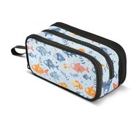 Mnsruu Big Capacity Pencil Bag 3 Compartment Pen Pouch Holder Box for Boys Girls School Office Supplies Storage OrganizerLarge Pencil Case Various Footballsoccer