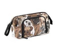 Mnsruu Big Capacity Pencil Case, Angry Dogs Pen Bag Pouch Holder Stationery Bag School College Office Organizer for Teen Adults Student