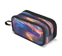 Mnsruu Big Capacity Pencil Case Blue Camouflage Snowflake Pen Bag Pouch Holder Box 3 Compartment Portable Storage Organizer for Teen Girls Boys School Office