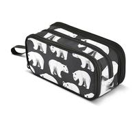 Mnsruu Big Capacity Pencil Case Blue Purple Flesh Shiny Glitter Pattern Pen Bag Pouch Holder Box 3 Compartment Portable Storage Organizer for Teen Girls Boys School Office