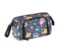 Mnsruu Big Capacity Pencil Case, Colored Baby Sharks Pen Bag Pouch Holder Stationery Bag School College Office Organizer for Teen Adults Student