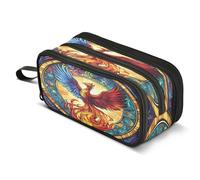Mnsruu Big Capacity Pencil Case Fierce Dragon Galaxy Pen Bag Pouch Holder Box 3 Compartment Portable Storage Organizer for Teen Girls Boys School Office